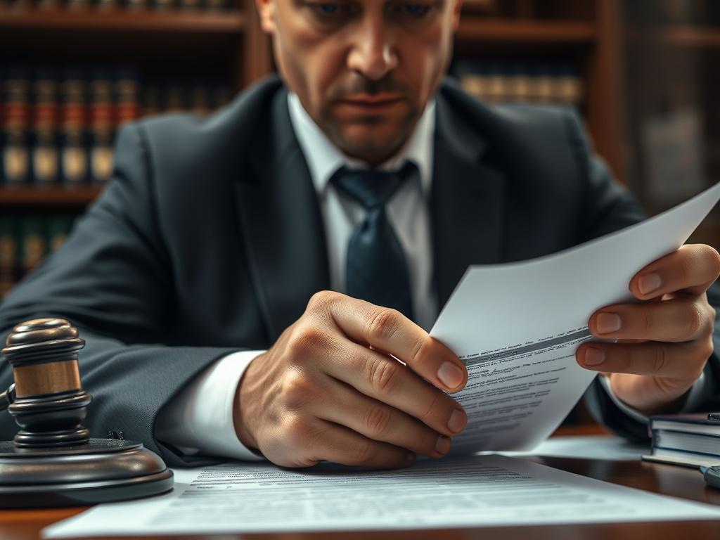 A close up shot of a lawyer preparing bail documents